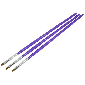 Pack 3 x Pinceles Lila (uñas de gel)