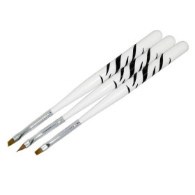 Pack 3 x Pinceles Gel - Zebra - Pincéis  - Outlet Nails