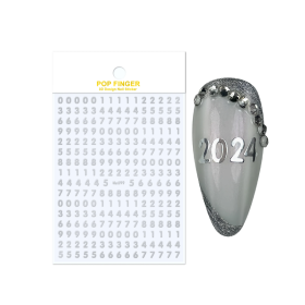 NailArt Sticker Numéro Silve