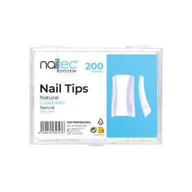 Nail Tips Natural Cuadrado 200 ud