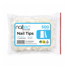 Nail Tips Natural Cuadrado Bolsa 500 uds