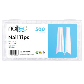 Nail Tips Natural Estileto 500 uds