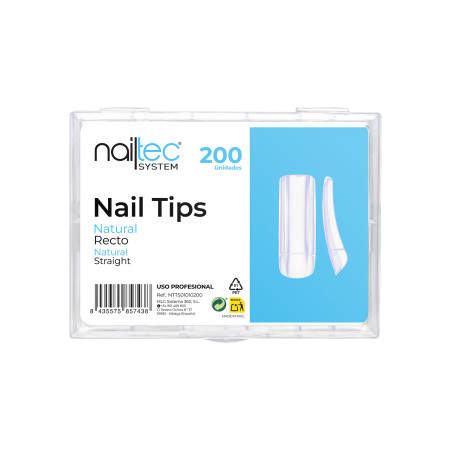 Nail Tips Natural Recto 200 uds