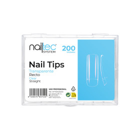 Nail Tips Transparente Recto 200 uds